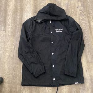 Broken Promises We Ain't Homies Black Hooded Coaches Jacket